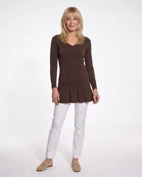 Longpullover mit Cashmere in  braun von fashion made in italy (Bild 3)
