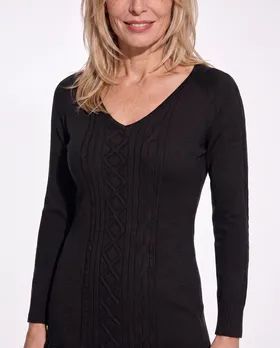 Longpullover mit Cashmere in  schwarz von fashion made in italy (Bild 4)