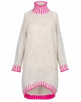 Longpullover mit Kontrastdetails in  beige von Made in Italy (Bild 1)
