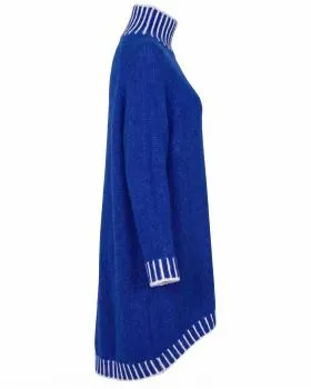 Longpullover mit Kontrastdetails in  royalblau von Made in Italy (Bild 2)