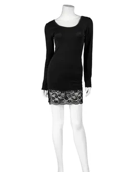 Longshirt mit Spitze in  schwarz von Italia Moda (Bild 2)