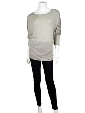 Longshirt mit Spitze in  taupe von fashion made in italy (Bild 2)