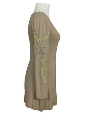 Longshirt Stickerei in  beige von Missy (Bild 2)
