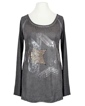 Longsleeve mit Seide in  grau von Spaziodonna (Bild 1)