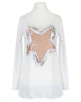 Longsleeve mit Seide in  weiss von Spaziodonna (Bild 1)