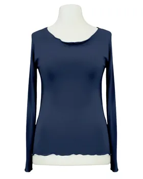 Longsleeve Viskose in  blau von Made in Italy (Bild 1)