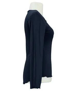Longsleeve Viskose in  blau von Made in Italy (Bild 2)