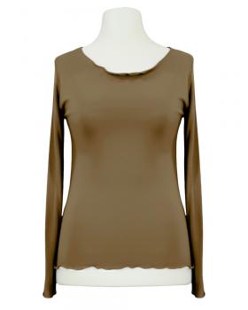 Longsleeve Viskose in  camel von Made in Italy (Bild 1)