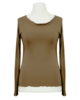 Longsleeve Viskose in  camel von Made in Italy (Bild 1)