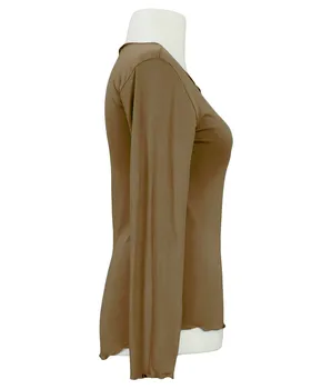 Longsleeve Viskose in  camel von Made in Italy (Bild 2)