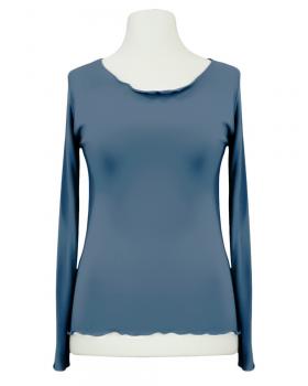 Longsleeve Viskose in  jeansblau von Made in Italy (Bild 1)