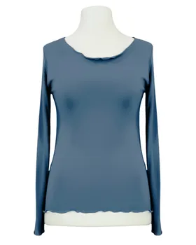 Longsleeve Viskose in  jeansblau von Made in Italy (Bild 1)
