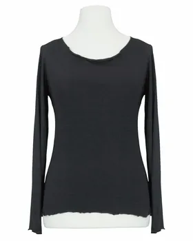 Longsleeve Viskose in  schwarz von Made in Italy (Bild 1)