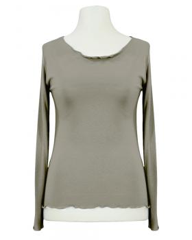 Longsleeve Viskose in  taupe von Made in Italy (Bild 1)