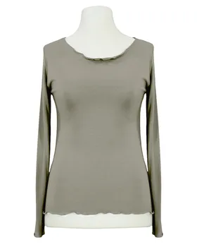 Longsleeve Viskose in  taupe von Made in Italy (Bild 1)