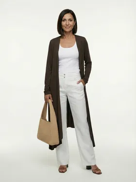 Longstrickjacke in  braun von fashion made in italy (Bild 3)