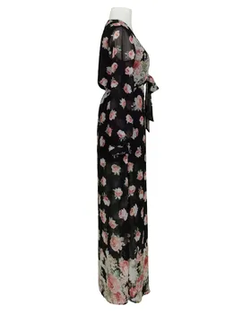 Maxi Chiffon Kleid in  schwarz von Love Riche (Bild 2)