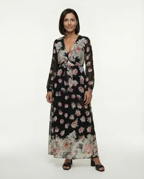 Maxi Chiffon Kleid in  schwarz von Love Riche (Bild 3)