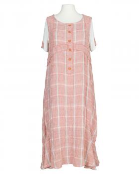 Maxi Leinenkleid Karomuster 2-tlg. in  koralle von Zedd (Bild 1)