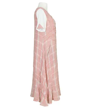 Maxi Leinenkleid Karomuster 2-tlg. in  koralle von Zedd (Bild 2)