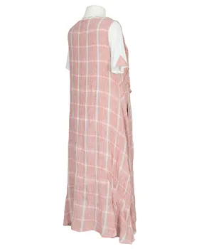 Maxi Leinenkleid Karomuster 2-tlg. in  koralle von Zedd (Bild 3)