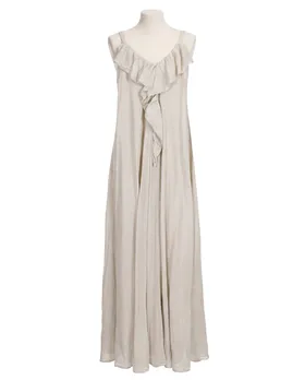 Maxikleid Baumwolle in  beige von Made in Italy (Bild 1)