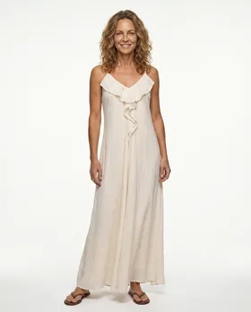 Maxikleid Baumwolle in  creme von Made in Italy (Bild 4)
