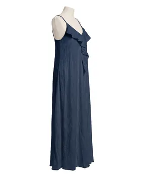 Maxikleid Baumwolle in  dunkelblau von Made in Italy (Bild 2)