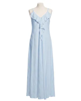 Maxikleid Baumwolle in  hellblau von Made in Italy (Bild 1)