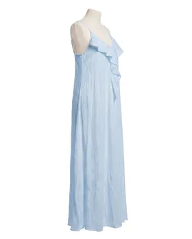 Maxikleid Baumwolle in  hellblau von Made in Italy (Bild 2)