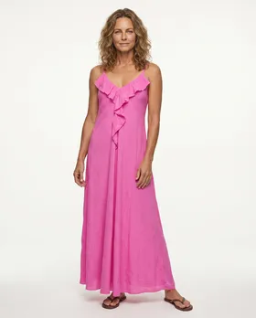 Maxikleid Baumwolle in  pink von Made in Italy (Bild 4)