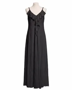 Maxikleid Baumwolle in  schwarz von Made in Italy (Bild 1)