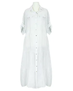 Maxikleid Leinen in  wei� von Made in Italy (Bild 1)
