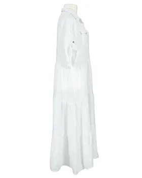 Maxikleid Leinen in  wei� von Made in Italy (Bild 2)