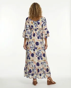 Maxikleid mit Blumen in  blau von H. Trend (Bild 4)