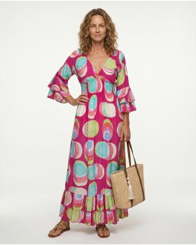 Maxikleid mit Print in  pink von H. Trend (Bild 3)