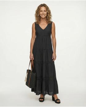 Maxikleid mit Seide 2tlg. in  schwarz von Made in Italy (Bild 3)