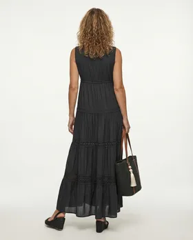 Maxikleid mit Seide 2tlg. in  schwarz von Made in Italy (Bild 4)
