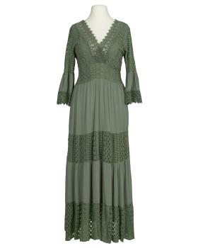 Maxikleid mit Spitze in  khaki von H. Trend (Bild 1)