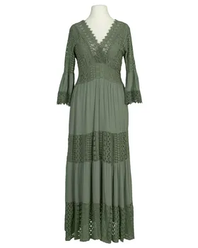 Maxikleid mit Spitze in  khaki von H. Trend (Bild 1)