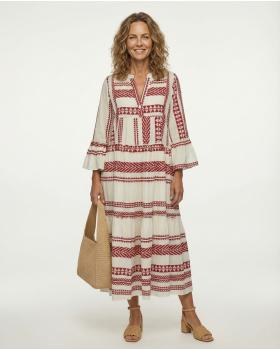 Maxikleid Muster in  bordeaux von Made in Italy (Bild 3)