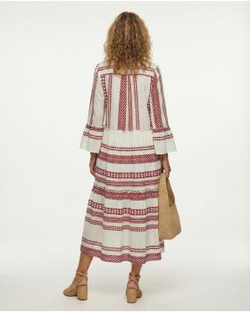 Maxikleid Muster in  bordeaux von Made in Italy (Bild 4)