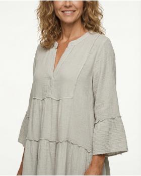 Musselin Kleid in  beige von Made in Italy (Bild 5)