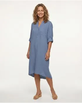 Musselin Kleid in  blau von Made in Italy (Bild 4)