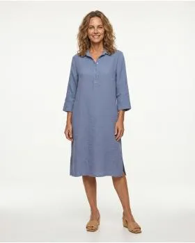 Musselin Kleid in  blau von Made in Italy (Bild 3)