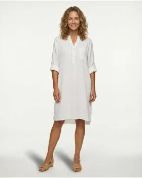 Musselin Kleid in  wei� von Made in Italy (Bild 4)