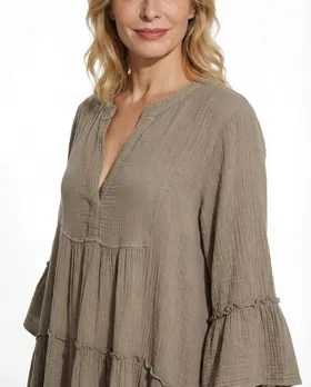 Musselin Maxikleid in  camel von Made in Italy (Bild 4)