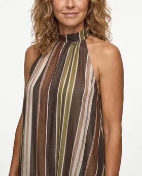 Neckholderkleid A-Linie in  bunt von Made in Italy (Bild 5)