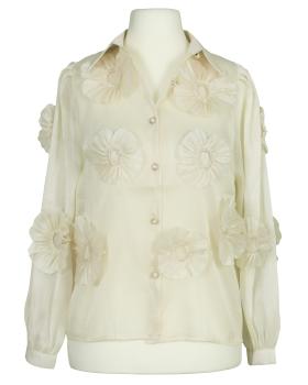 Organza Bluse mit Blumen in  beige von Timiami (Bild 1)