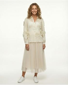 Organza Bluse mit Blumen in  beige von Timiami (Bild 3)